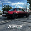 Foxbody Ford Mustang with Front Aftermarket Cosmis Wheels XT-206R Black 18x9.5 +10mm