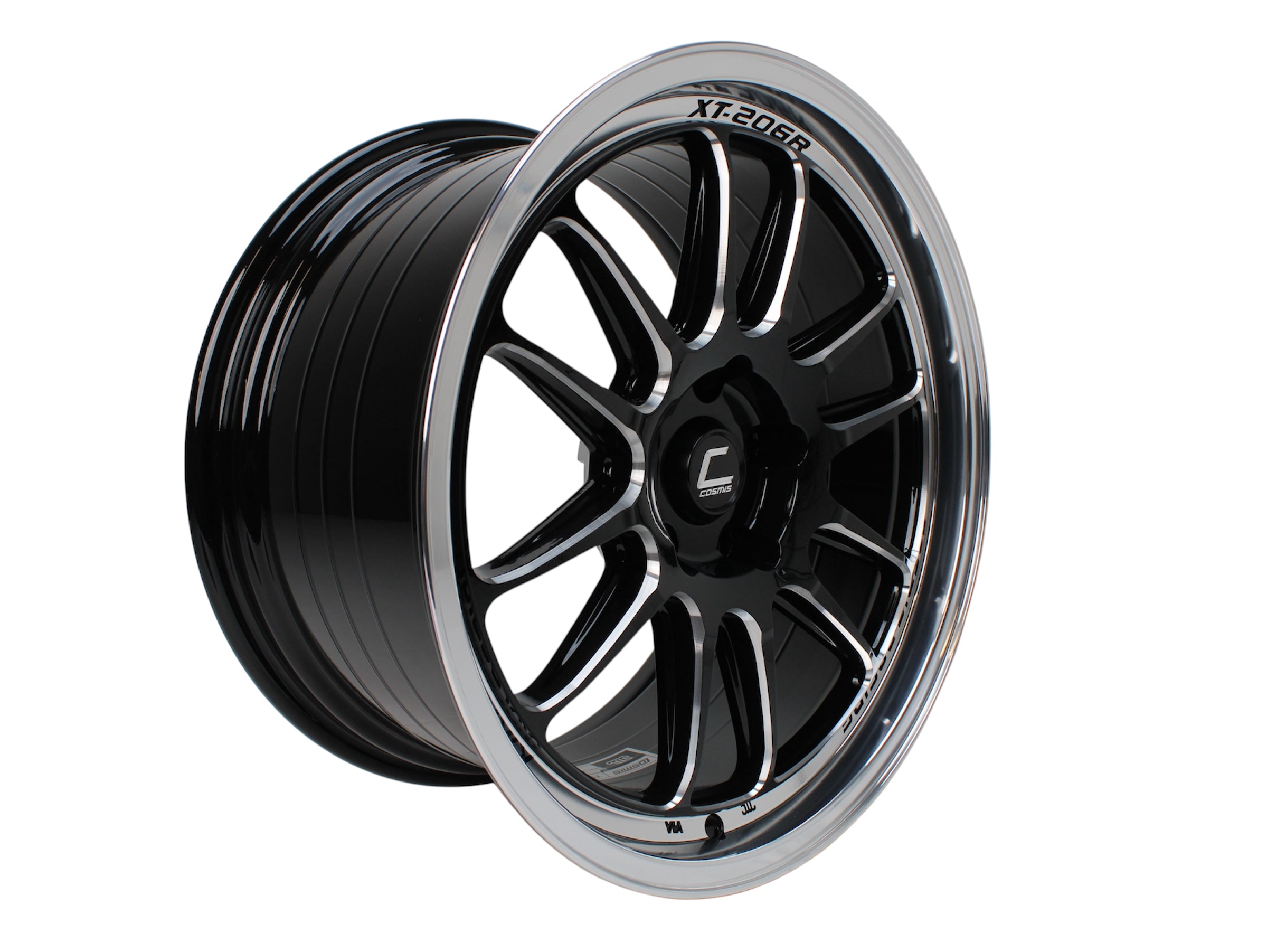 リボーン XT-206R| Gloss Black | Polished Lip | High Offset | 18x9.5 +38