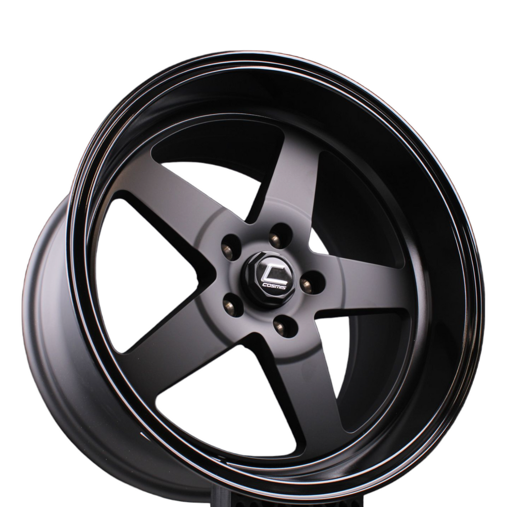 Cosmis Wheels XT-005R Flat Black w/ Gloss Lip 18x10 +20 5x114.3