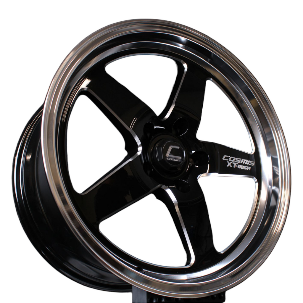 Cosmis Wheels XT-005R Black w/ Machined Lip + Spokes 18x10 +38 5x120