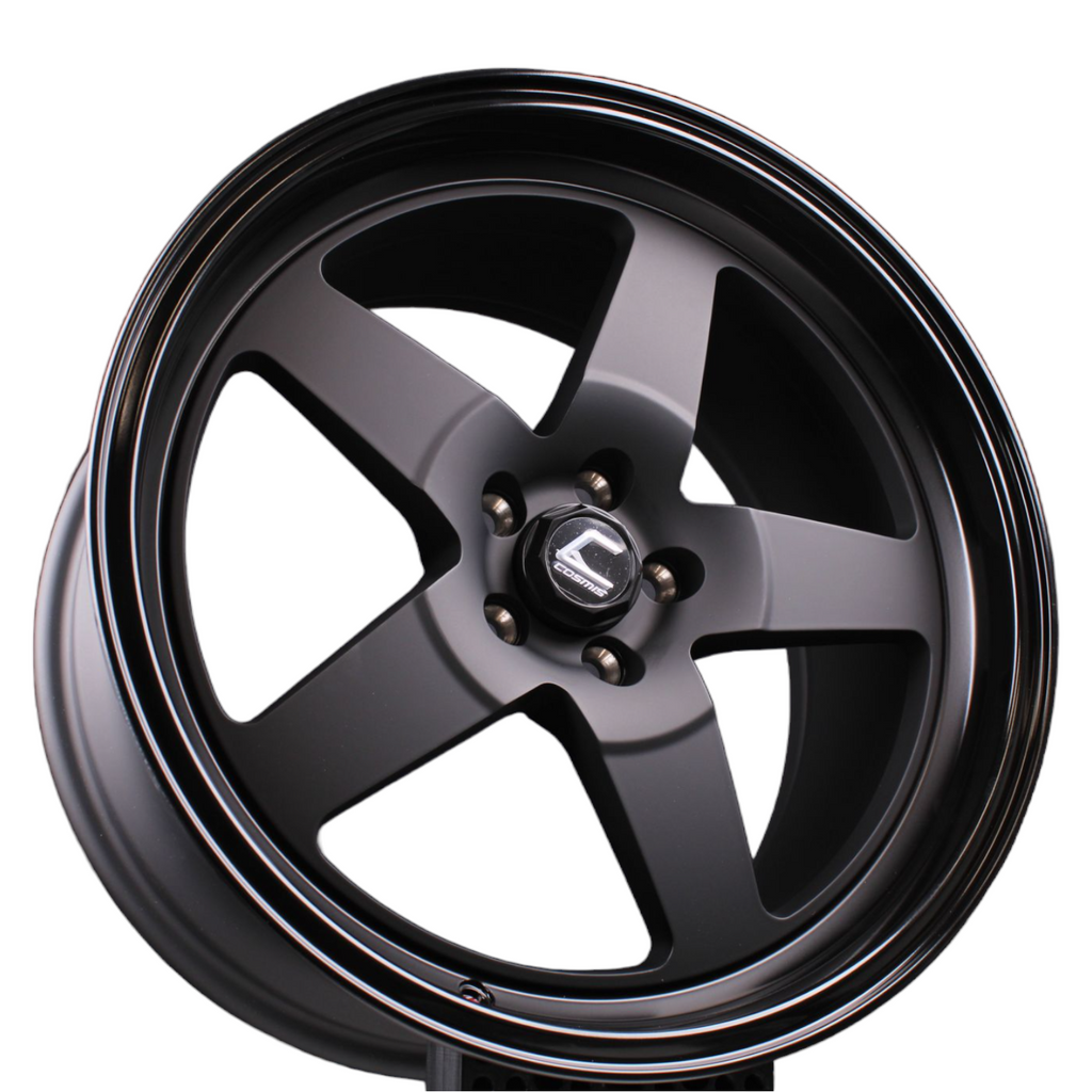 Cosmis Wheels XT-005R Flat Black w/ Gloss Lip 18x9 +35 5x114.3