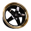 Cosmis Wheels XT-005R Black w/ Gold Lip 18x9 +35 5x100