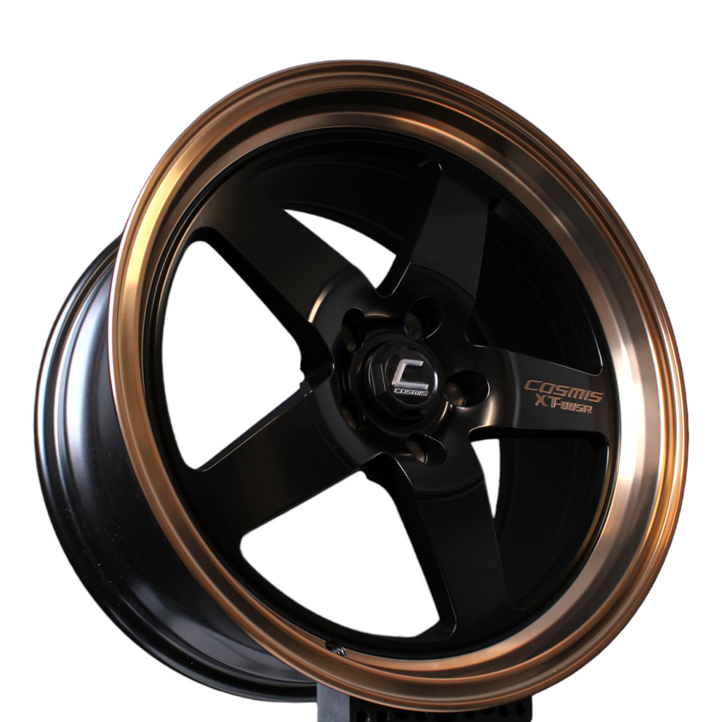Cosmis Wheels XT-005R Flat Black w/ Copper Lip 18x9 +35 5x114.3 ...