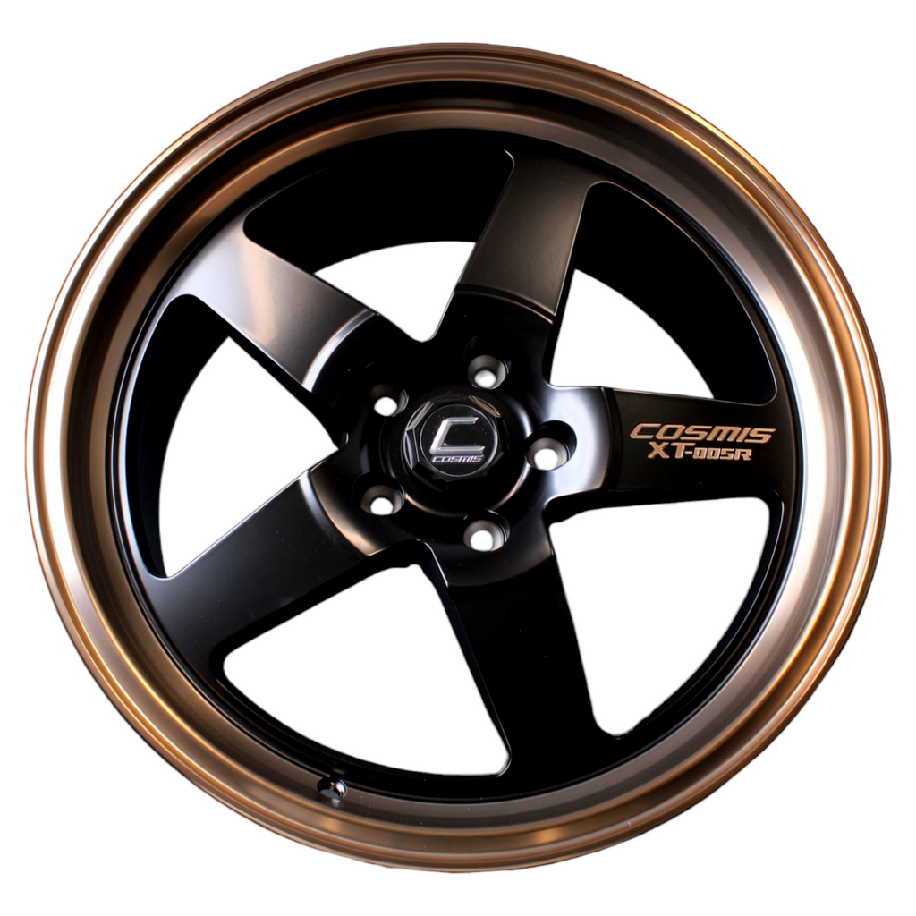 Cosmis Wheels XT-005R Flat Black W/ Copper Lip 18x9 +35 5x114.3 ...