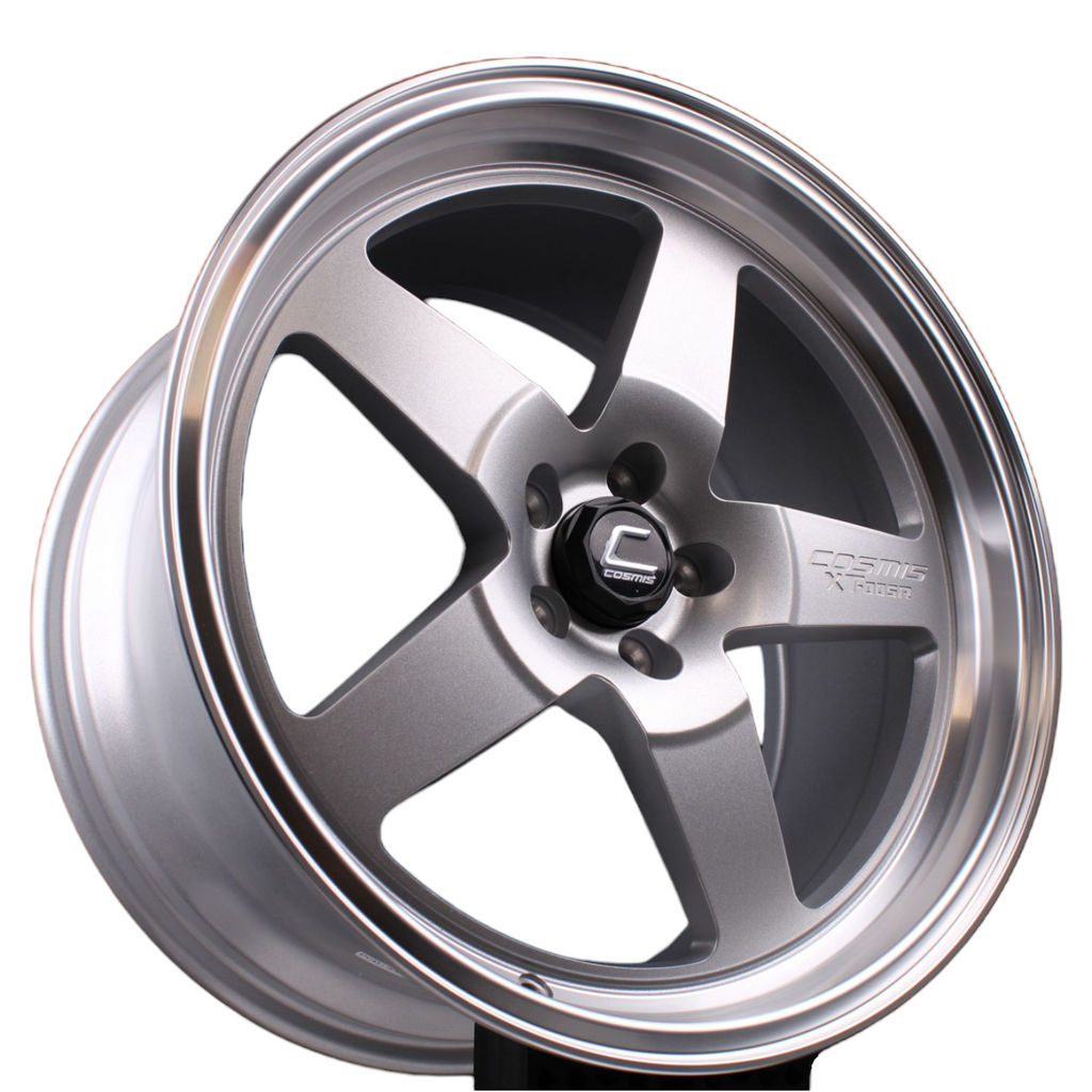 Cosmis Wheels XT-005R Flat Silver w/ Machined Lip 18x9 +35 5x114.3