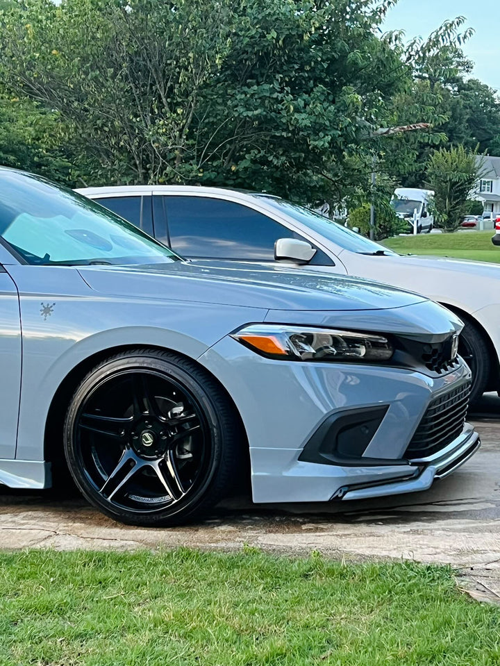 Honda Civic with Aftermarket Cosmis Wheels Black S5R 18x9 +26mm 5x114.3