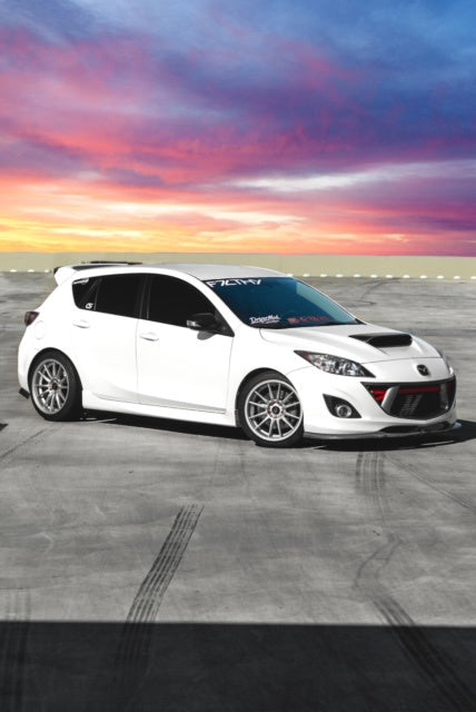 Mazda MazdaSpeed3 with R1 Hyper Silver Wheels 18x9.5 +35 5x114.3