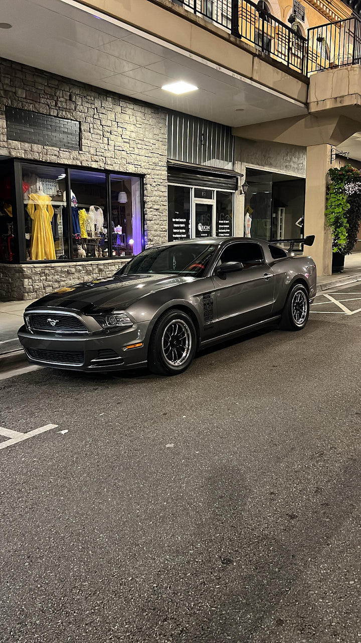 Ford Mustang with Aftermarket Cosmis Wheels  XT-206R 17x8 +30 Black w/ Machined Lip + Spokes