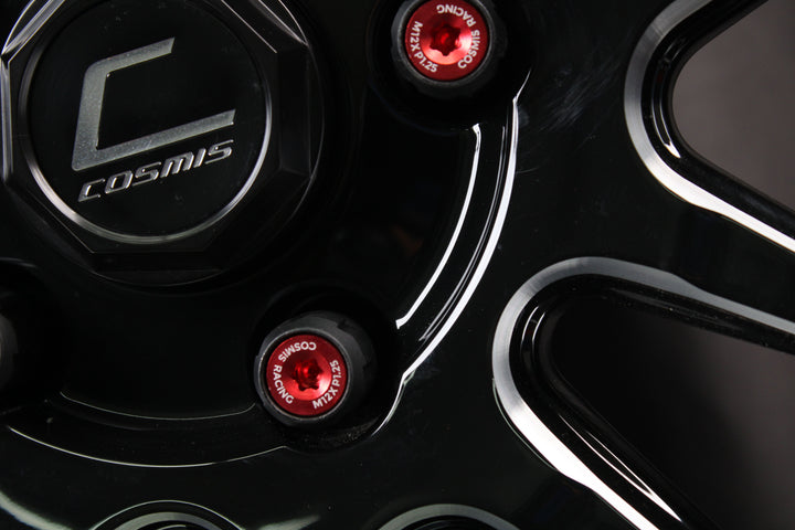 Vossen Forged Red Wheel Lug Nut Locks – 12x1.5 / 35mm – Set Of 4 + Key (Authentic)