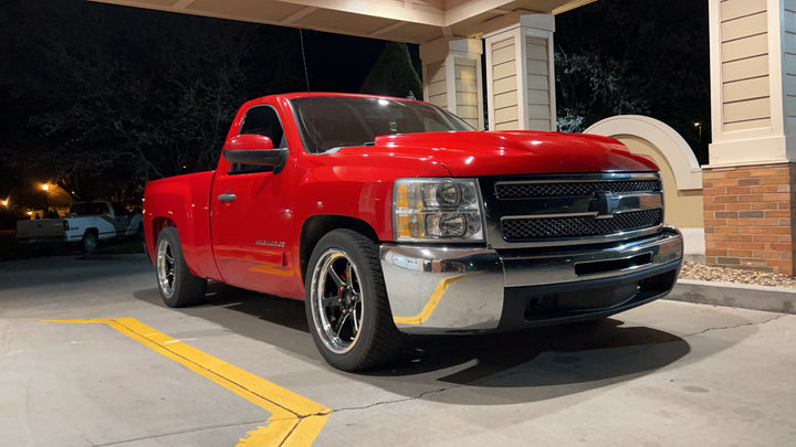 Red Chevy Truck 20x9 Cosmis Wheels