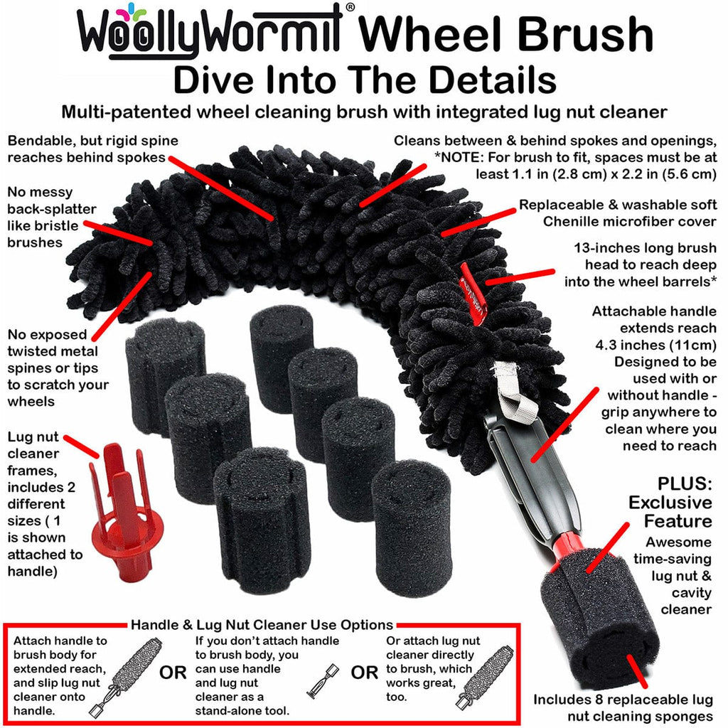 Woolly Wormit Wheel Cleaning Brush woolly100MC Cosmis Wheels
