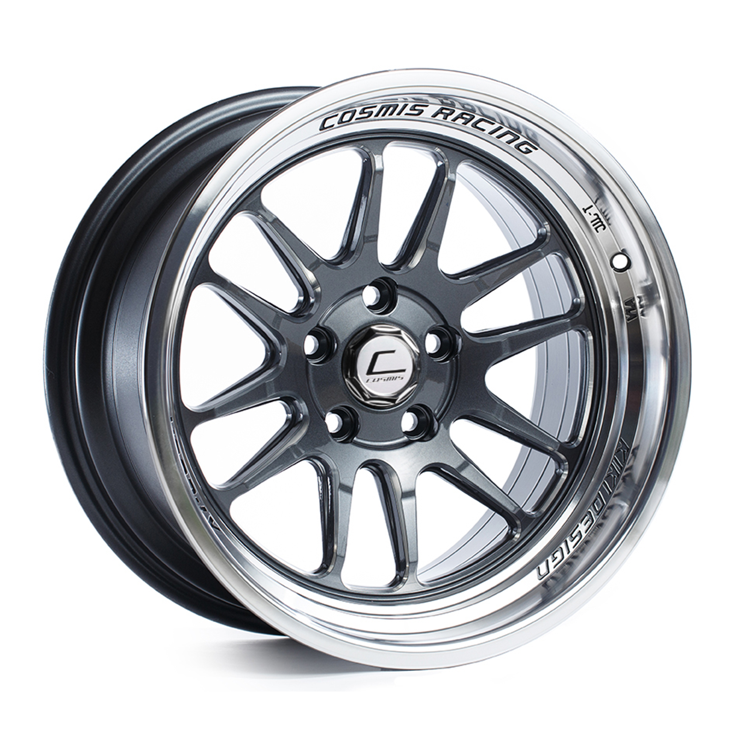 XT-206R | Gloss Gunmetal | Polished Lip | Milled Spokes 18x11 +8