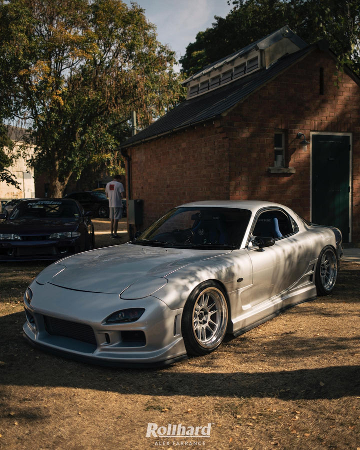 Mazda RX-7 FD Aftermarket Cosmis Wheels XT-206R Silver 18x9.5 +10mm