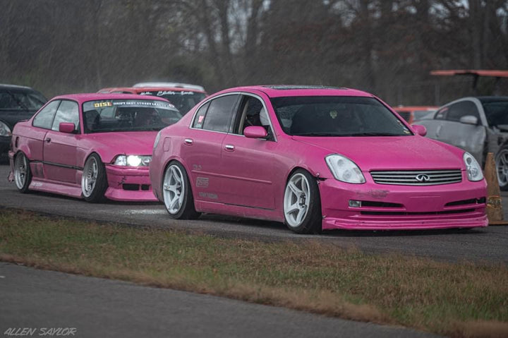 2003 Infiniti G35 with N5R White Wheels 18x9 +15mm 5x114.3