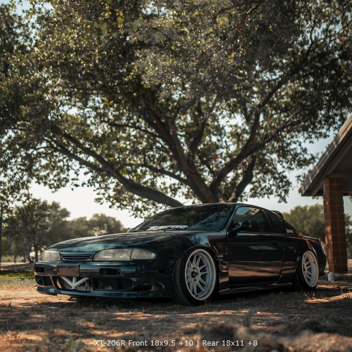 Nissan 240sx with Cosmis Wheels XT-206R White 18x9.5 +10mm