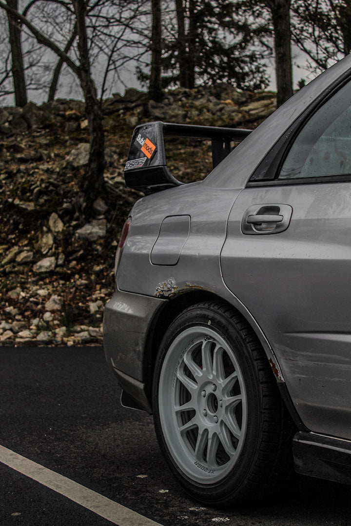 2002 Subaru WRX with XT-206R White Wheels 17x8 +30 5x100