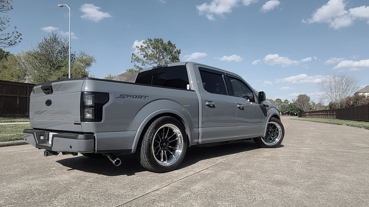 Ford F-150 with XT-206R Black w/ Machined Lip + Spokes Wheels 22x10 +0 6×135