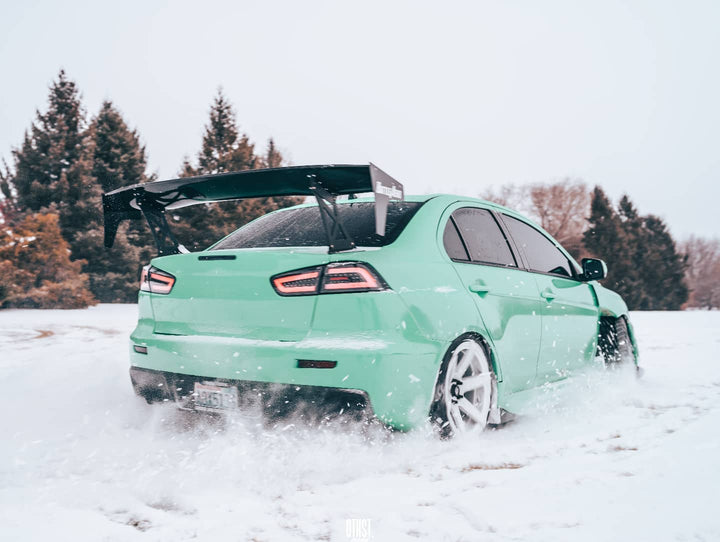 Mitsubishi Lancer Evolution with Cosmis Wheels S1 White 18x9.5 +15mm 5x114.3