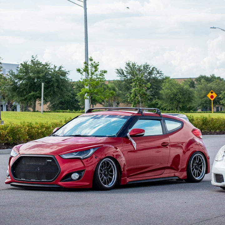 Hyundai Veloster Aftermarket Cosmis Wheels XT-206R 17x8 +30 Black w/ Machined Lip + Spokes