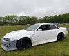 Widebody Nissan 240sx S14 with Aftermarket Cosmis Wheels MRII Black 17x9 +10 and 25mm Spacers