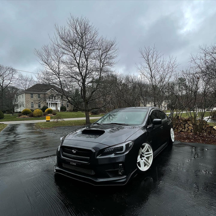 Subaru WRX with Cosmis MRII White Wheels 18x9.5 +15mm 5x114.3