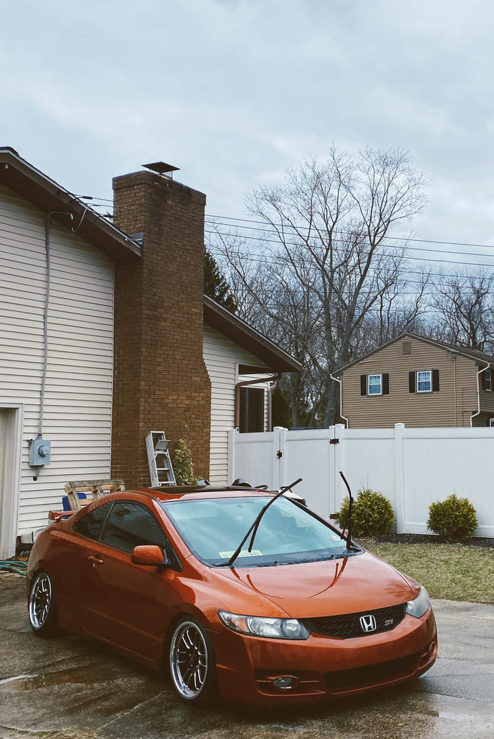 8th Gen Honda Civic Coupe Aftermarket Cosmis Wheels XT-206R 17x8 +30 Black w/ Machined Lip + Spokes